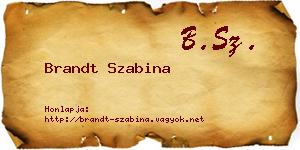Brandt Szabina névjegykártya