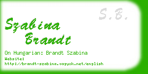 szabina brandt business card